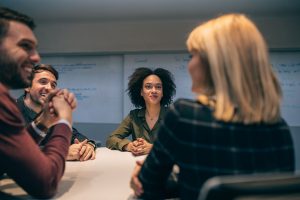 Small business running a focus group