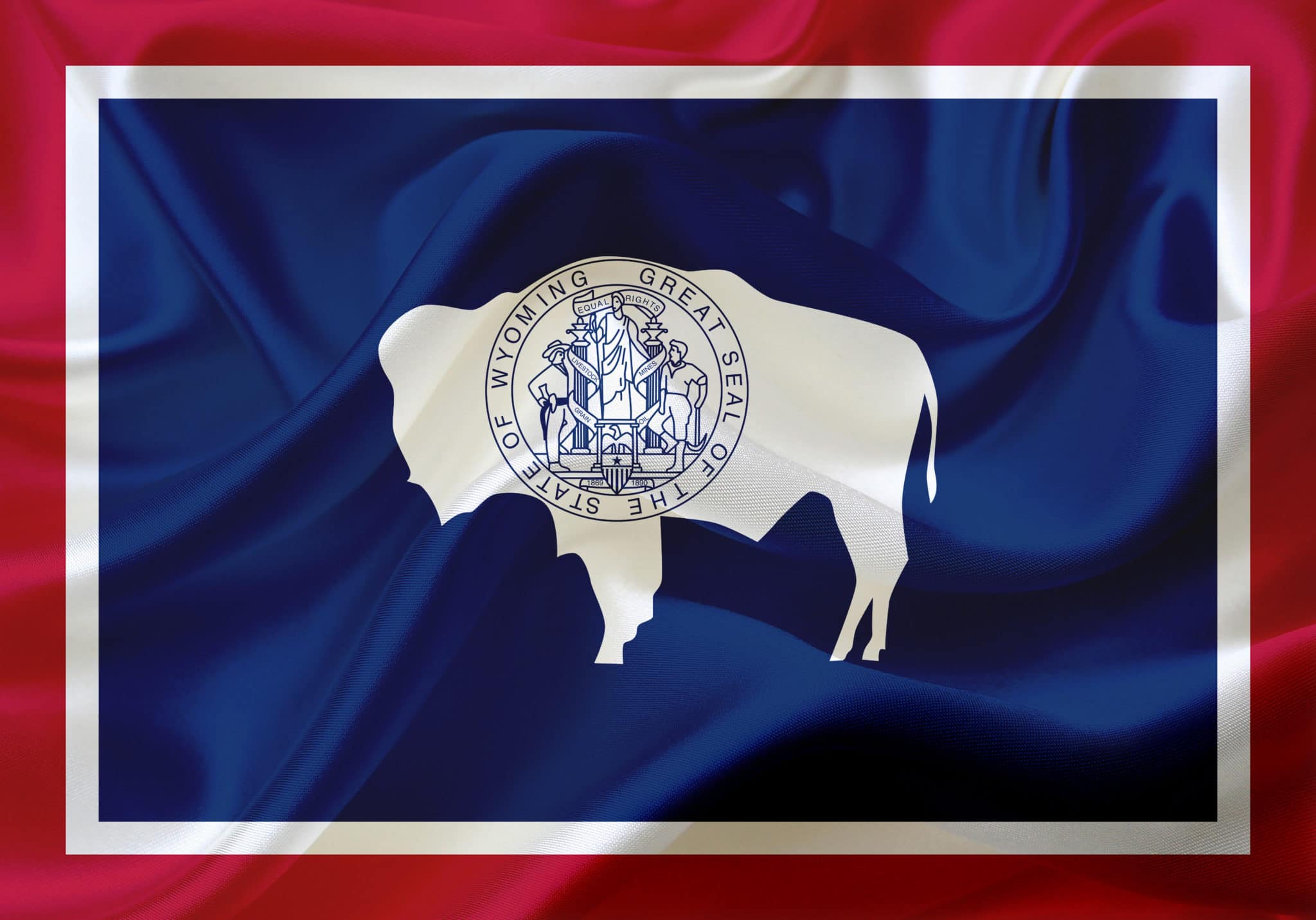 American flag of Wyoming state
