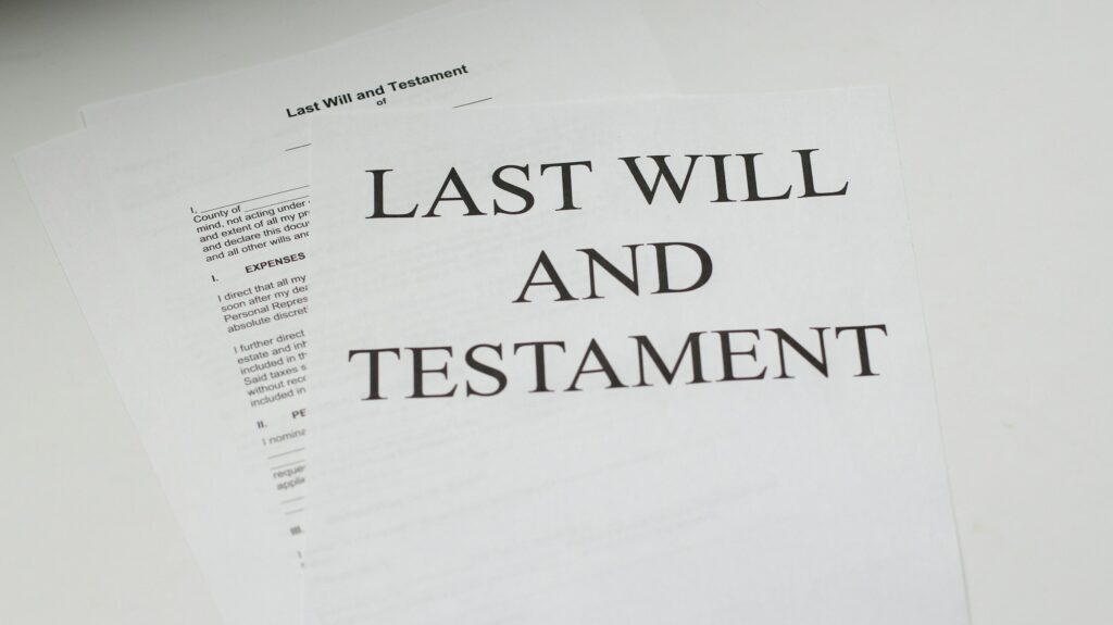 Last and will testament on printer paper