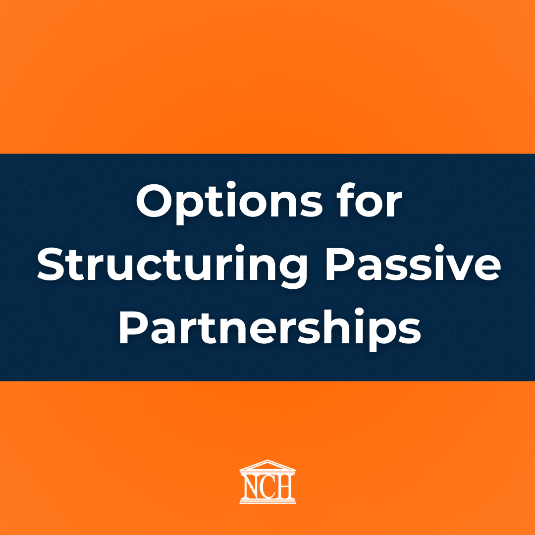 Passive Partnerships, the right choice for you!