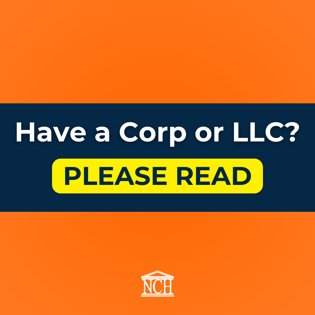 Have a Corp or LLC? Please read!