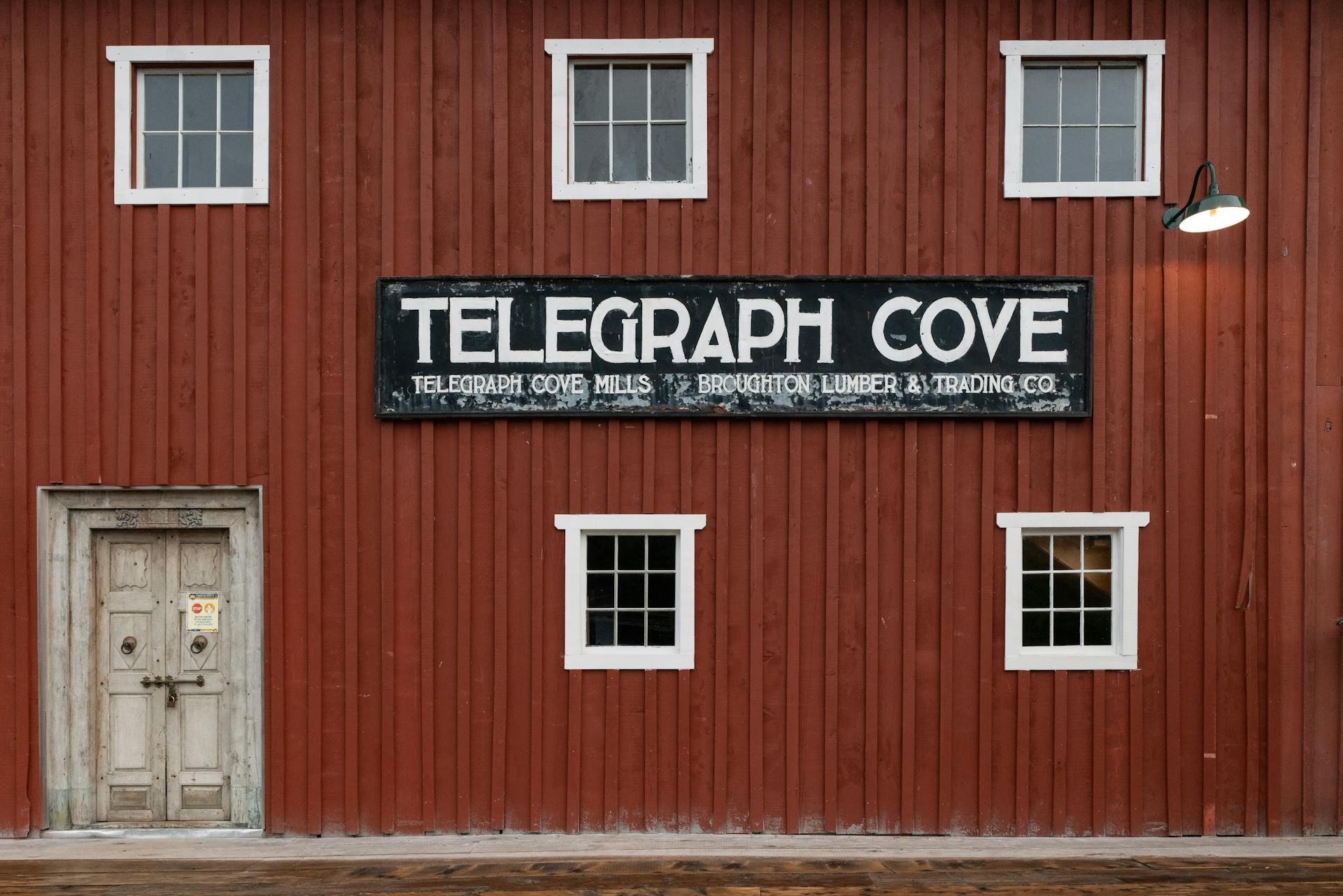 Red wall of a trading company