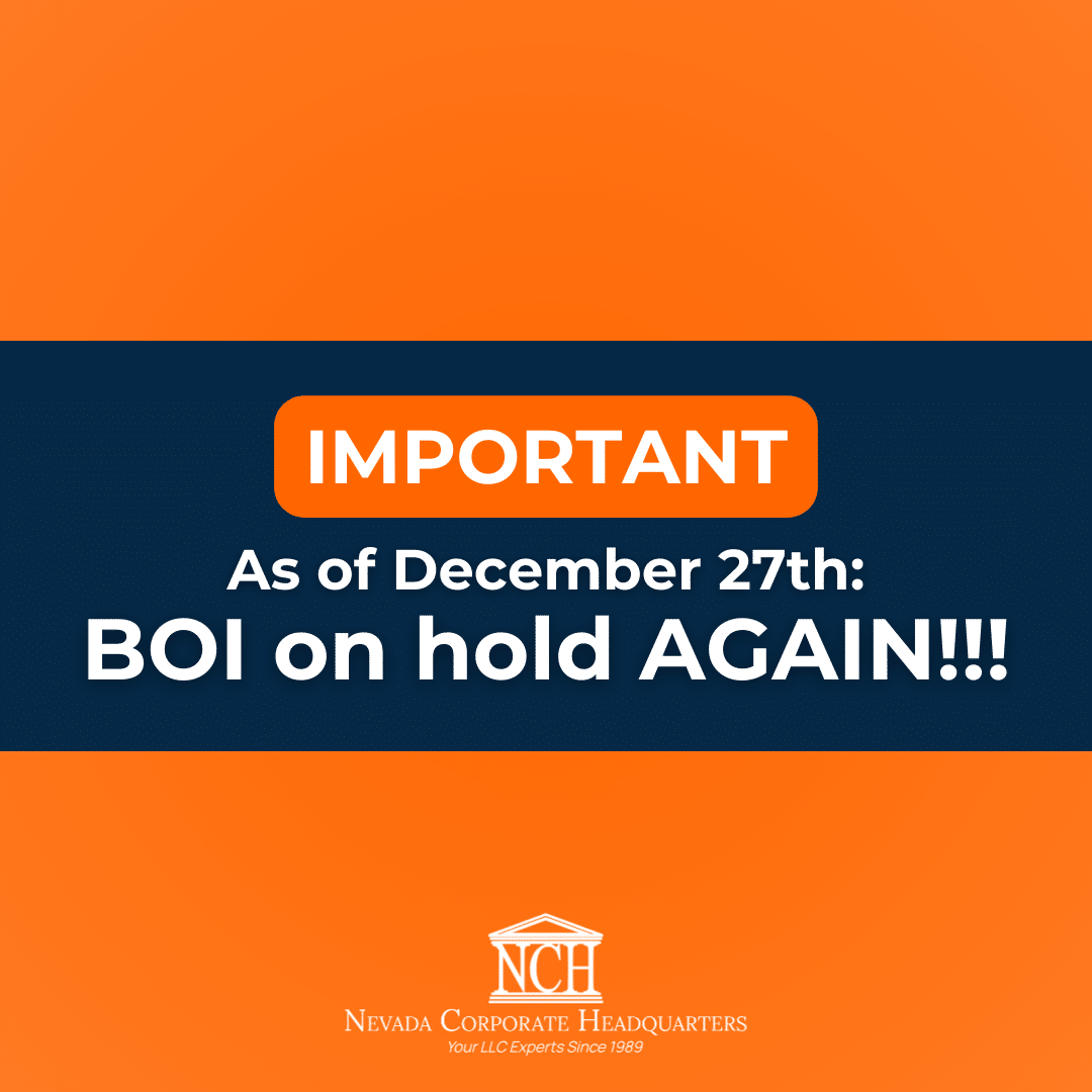 IMPORTANT! As of December 27th: BOI on hold AGAIN!!!