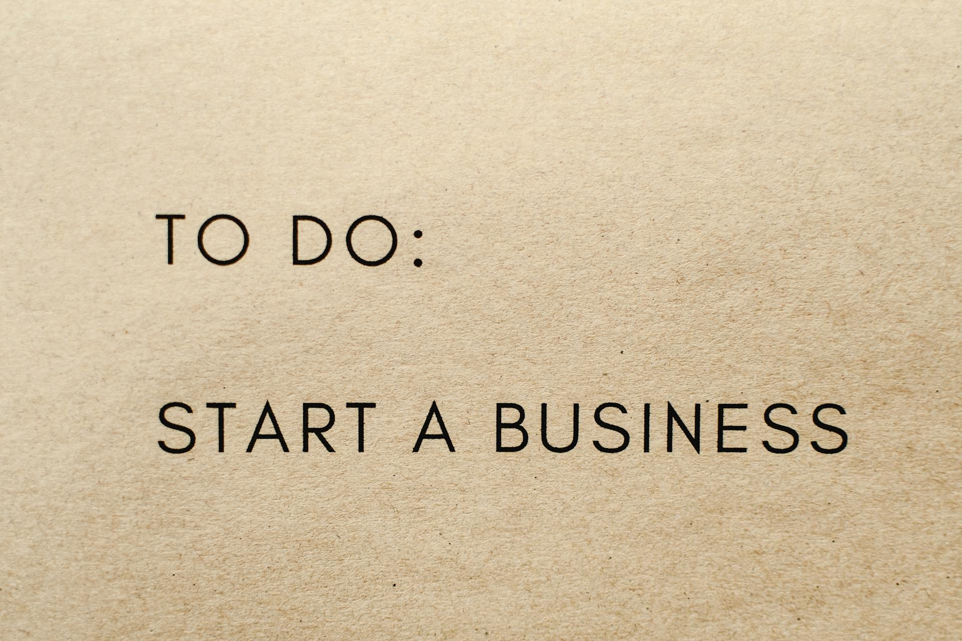 To-do list with starting a business caption