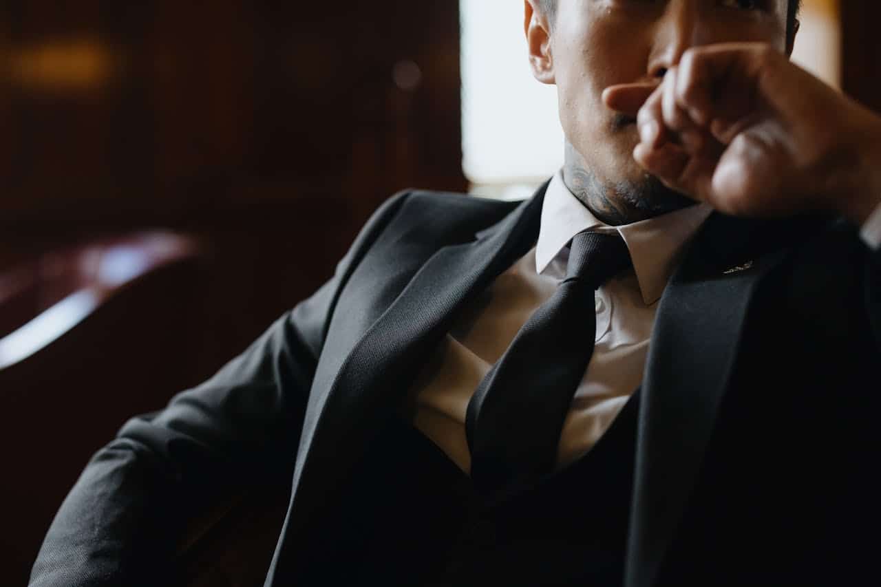 A businessman thinking deeply