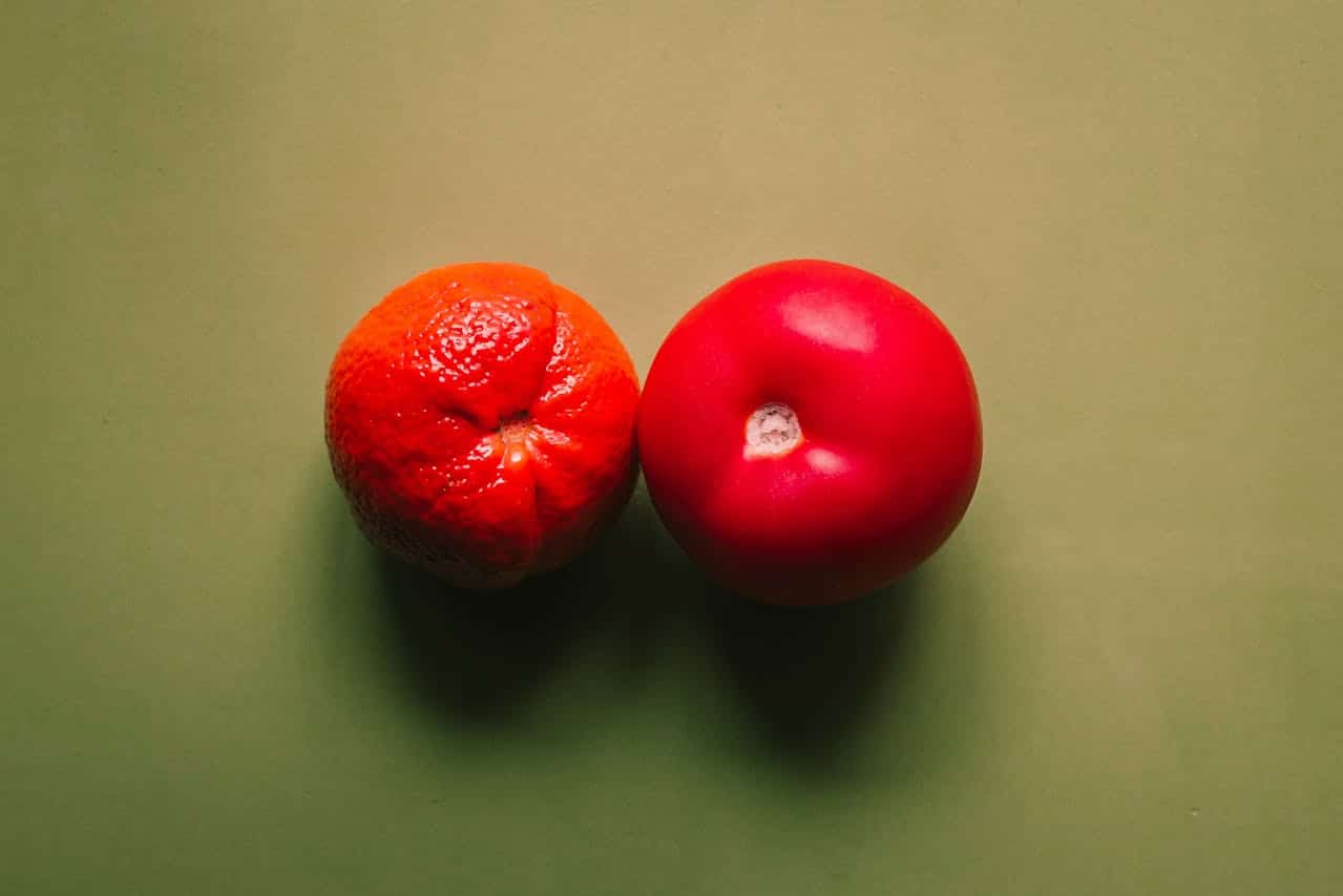 Two red tomatoes