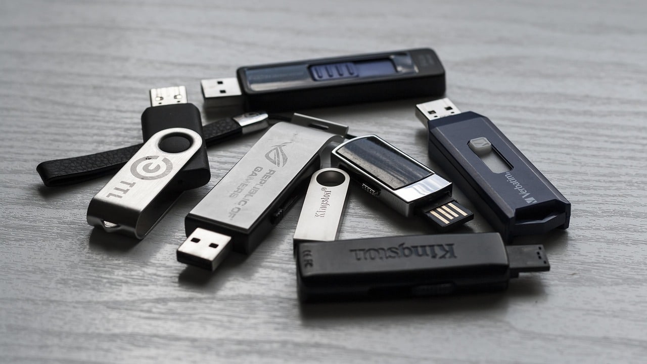Close-up of thumb drives