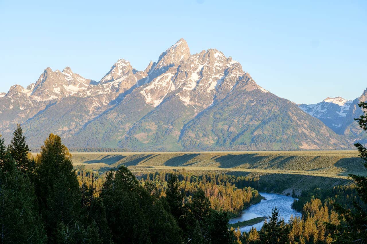 The Teton mountain range in Wyoming