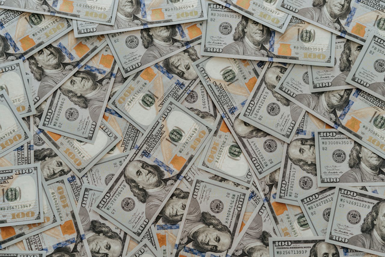 Close-up of $100 bills