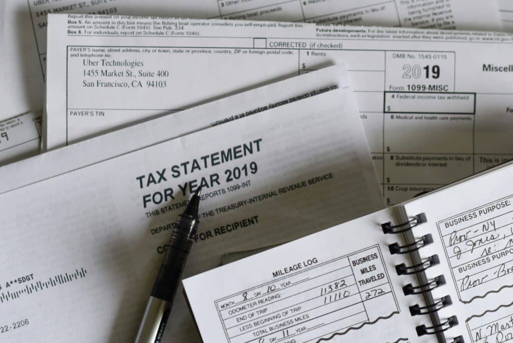 Pen on tax statement
