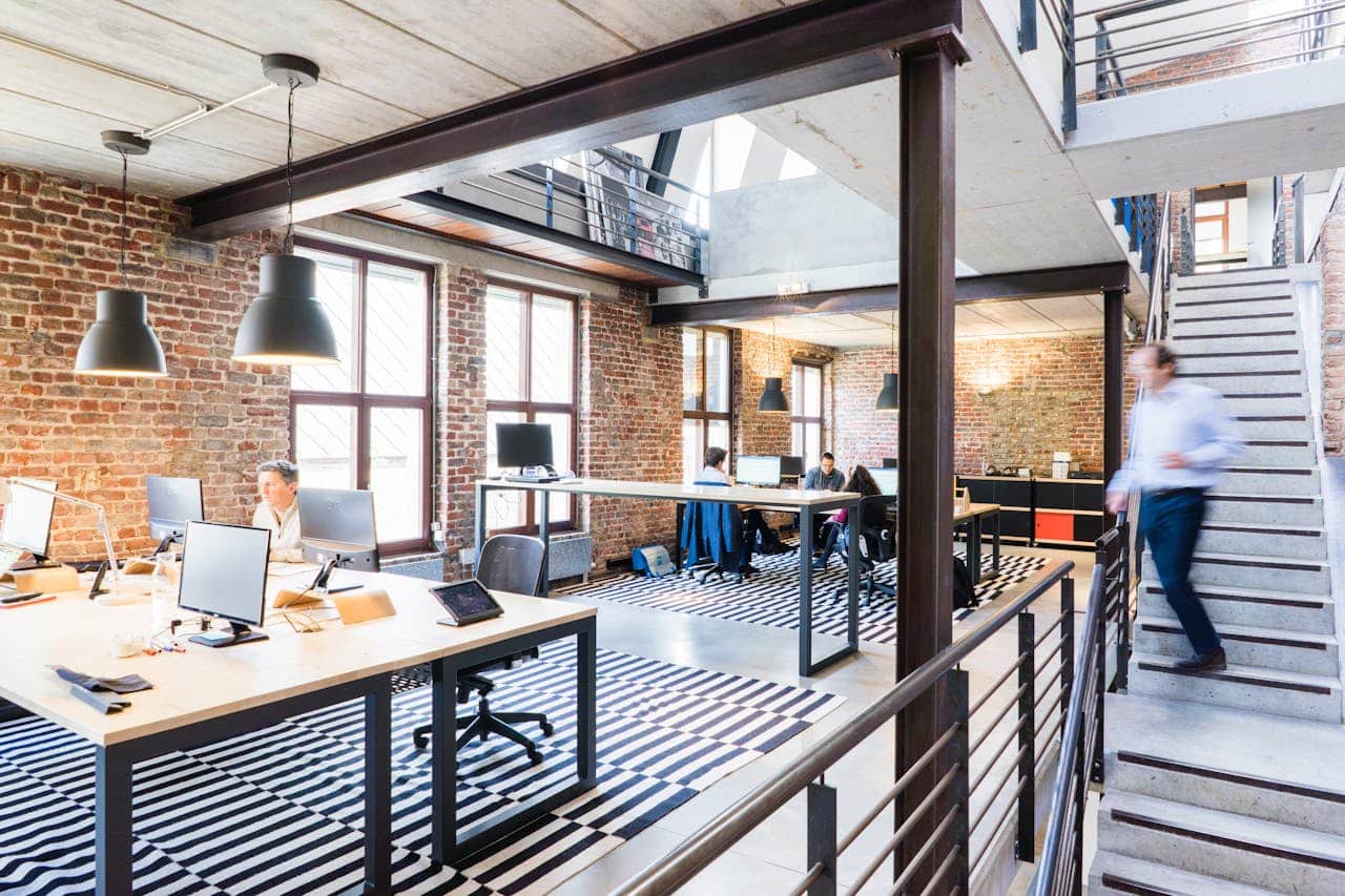 People working at an office