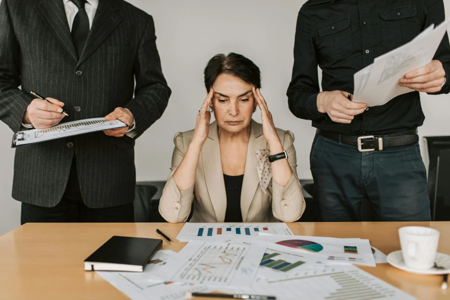 Stressed out business woman.